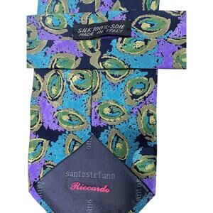 Vintage Riccardo Santostefano 100% Silk Tie Made in Italy preppycore old money